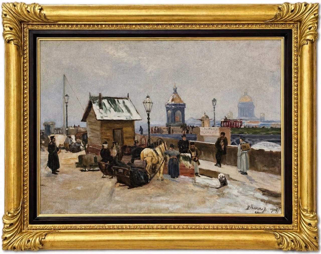 Илюшин В.Ф. «У моста. Вид с Васильевского острова»