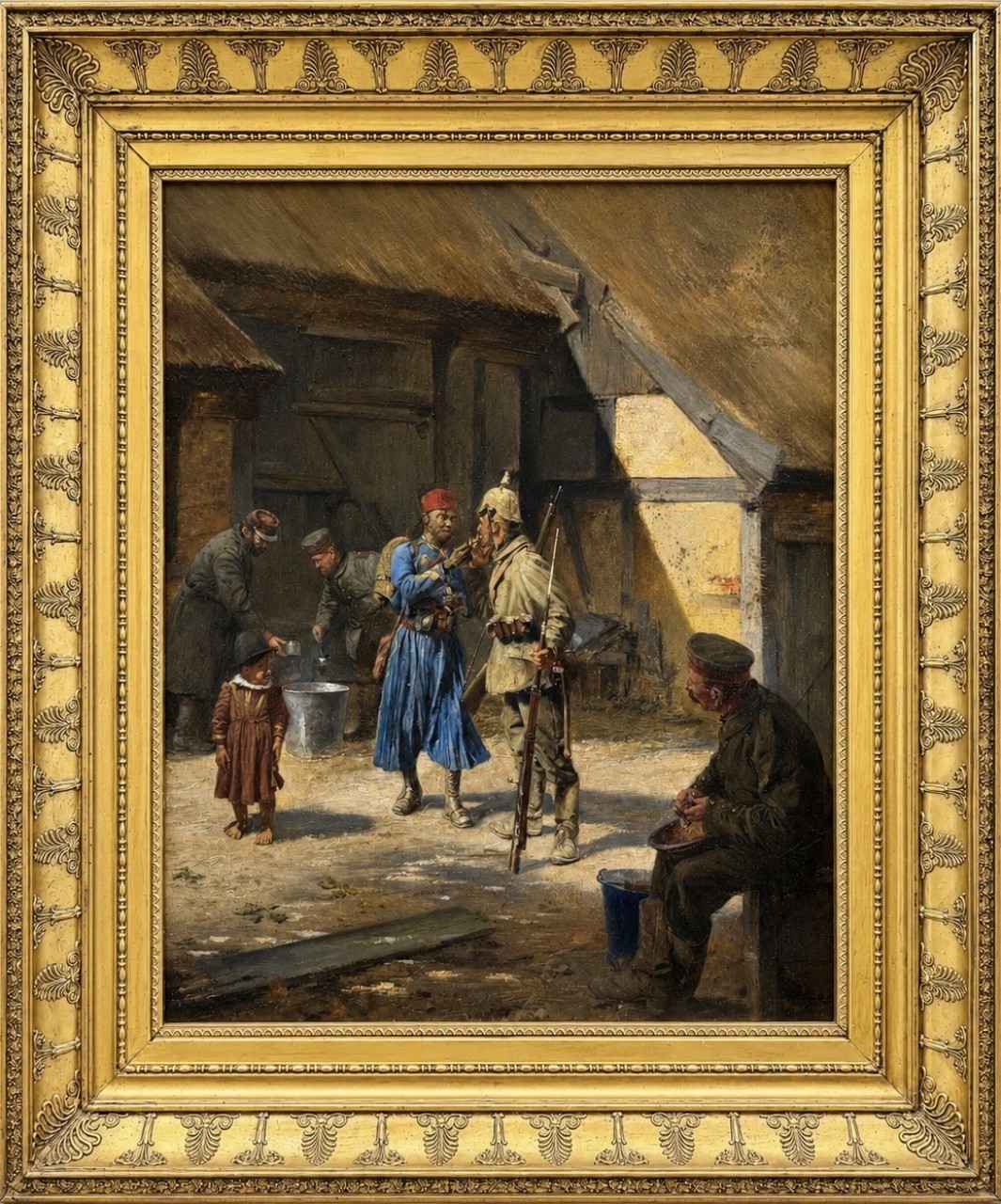 Jules Monge «Французские солдаты во дворе»