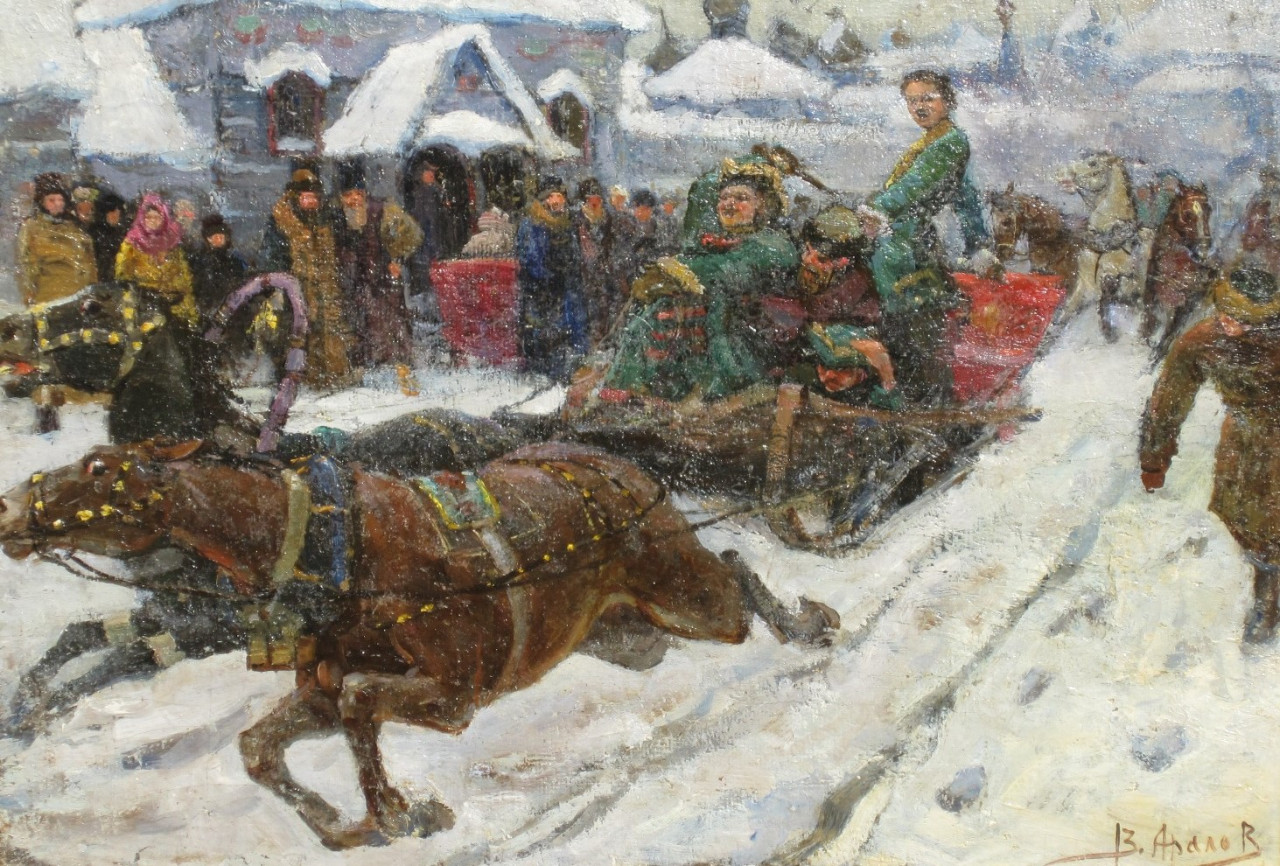 Аралов В.Н. «Зимняя прогулка. Петр I»